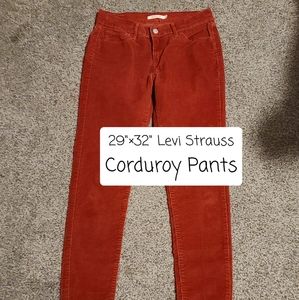 Women's Red Corduroy Levi Strauss Pants